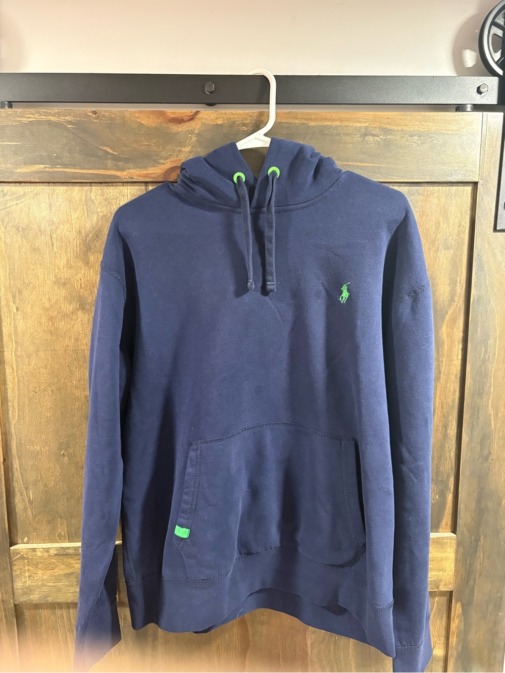Ralph Lauren Navy Pullover Hoodie with Green Pony